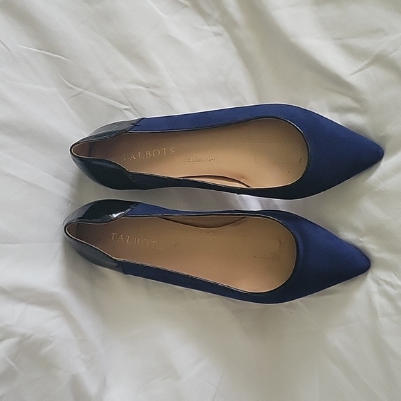 Talbots Blue Suede & Black Patent shoes , flats. - Picture 1 of 9